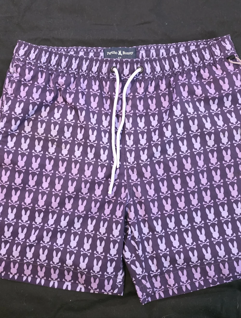 Psycho Bunny Purple Bunny-Print Swim Shorts
